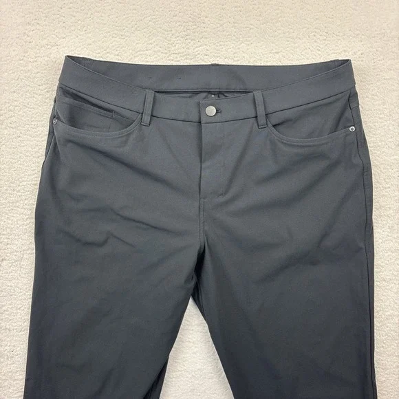 LULULEMON ABC Classic Fit‎ Warpstreme Mens Pants Size 36 Gray 5-Pocket Chino EUC